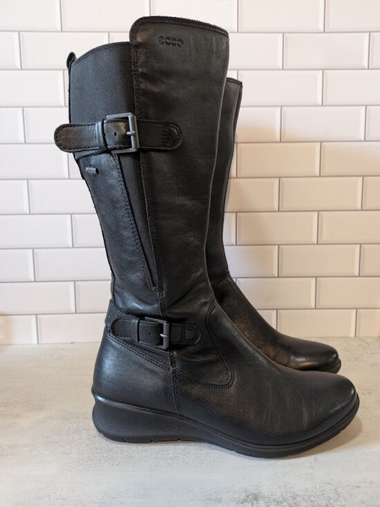 Ecco Shoes - NEAR NEW! ECCO "Babett" Wedge GTX Tall Waterproof Boots - Women's Size 6 - Black